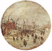 AVERCAMP, Hendrick Winter Landscape with Skaters  fff oil on canvas